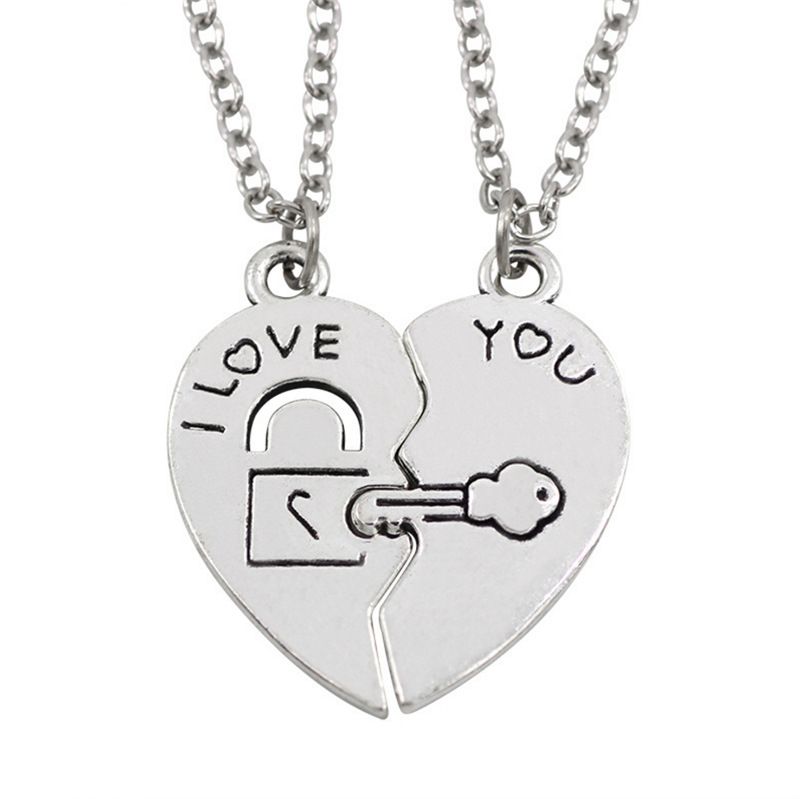 New Lock Key Love Splice Necklace Pair I LOVE YOU Lovers Necklace XL--112