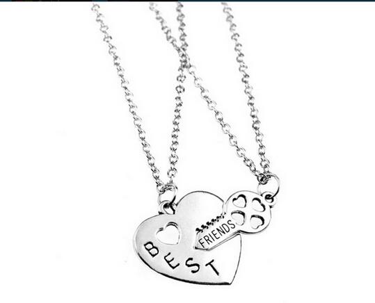 2pcsPendents Carved Best Friends Combination Necklace  XL3