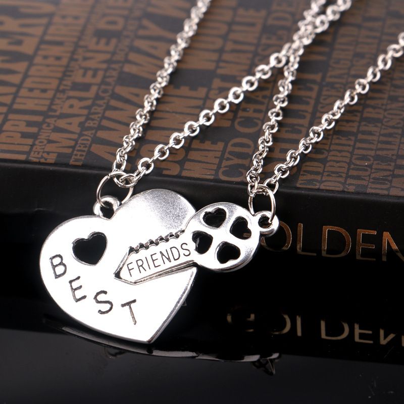2pcsPendents Carved Best Friends Combination Necklace  XL3