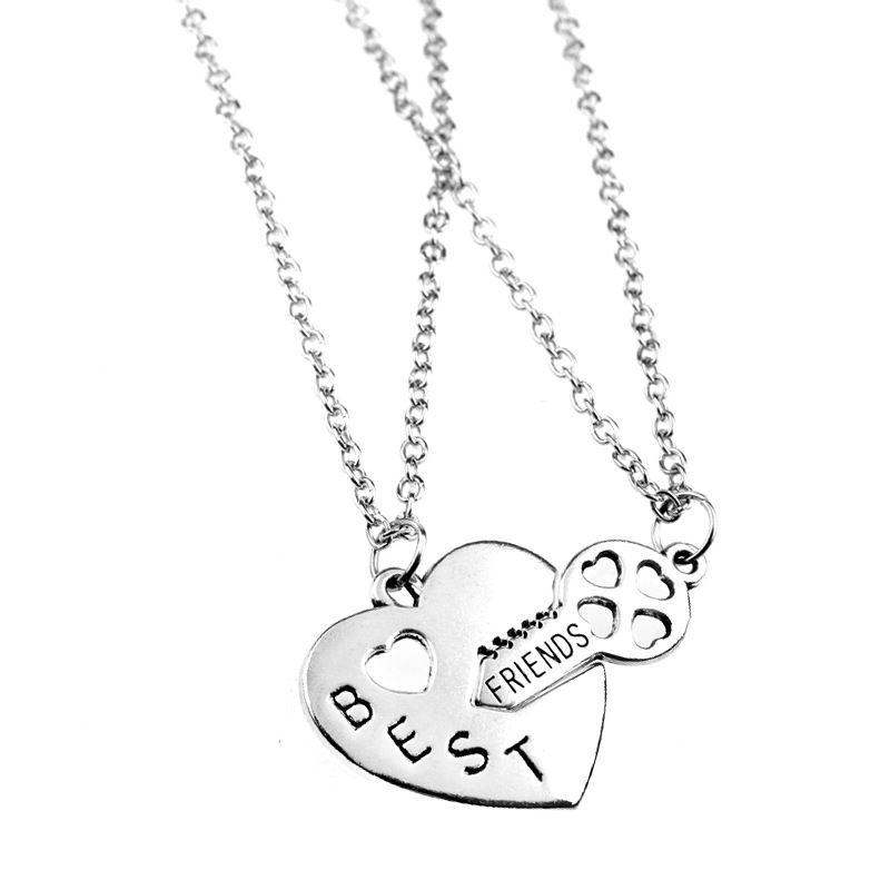 2pcsPendents Carved Best Friends Combination Necklace  XL3