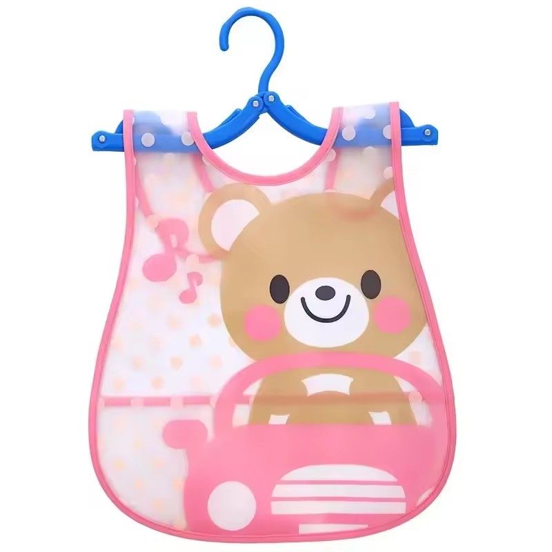 EVA Bibs/ New Child Folding Kids Feeding Bib Plastic Translucent Cloth Infants Bibs/Cute Lunch Turn Waterproof Bibs Towel Baby