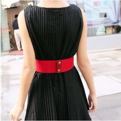 Women Fashion Wide Elastic Stretch Belt Tassel Lace Up Corset Waist Waistband E-3