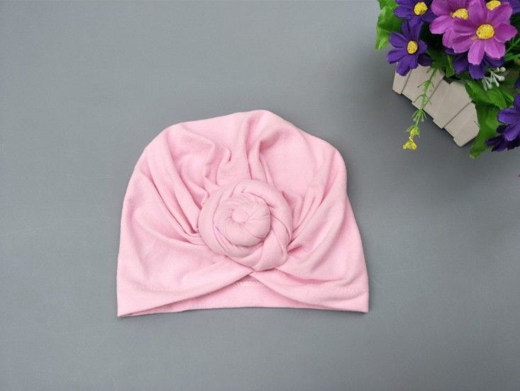 Fashion Baby Round Ball Flower Hat Elastic Caps Girls Newborn Turban Knot Kids Headwear Hair Accessories Photography Props