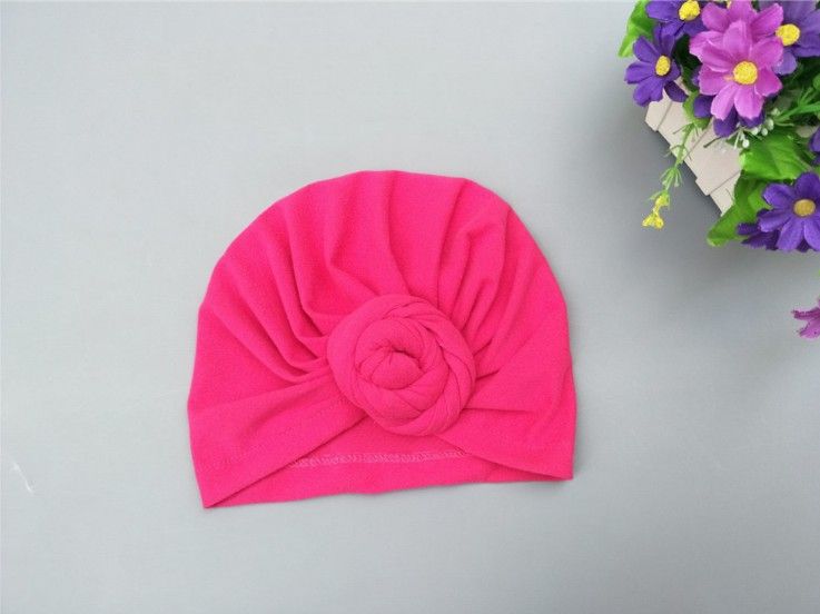 Fashion Baby Round Ball Flower Hat Elastic Caps Girls Newborn Turban Knot Kids Headwear Hair Accessories Photography Props