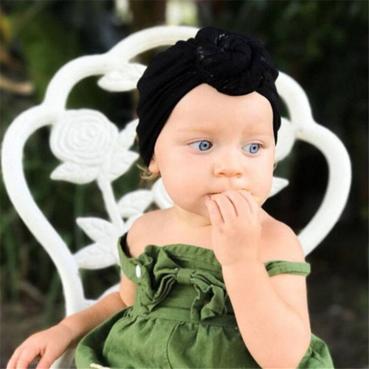 Fashion Baby Round Ball Flower Hat Elastic Caps Girls Newborn Turban Knot Kids Headwear Hair Accessories Photography Props