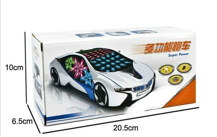3D LED Flashing Light Car Toys Music Sound Electric Toy Cars Kids Children Christmas Gift 20cm*9cm*5cm F4-28