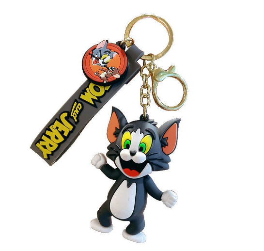 Tom and Jerry Anime Cartoon toys Doll Car Cute Key Chain Bag Pendant KeyChain Action Toy Figure Pendant Collectible kids Gifts C-364