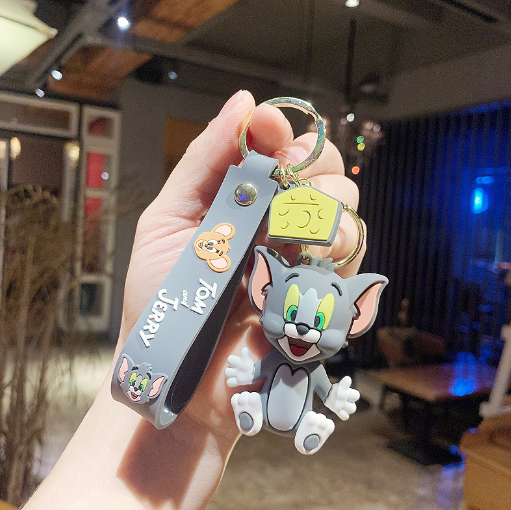 Tom and Jerry Anime Cartoon toys Doll Car Cute Key Chain Bag Pendant KeyChain Action Toy Figure Pendant Collectible kids Gifts C-364