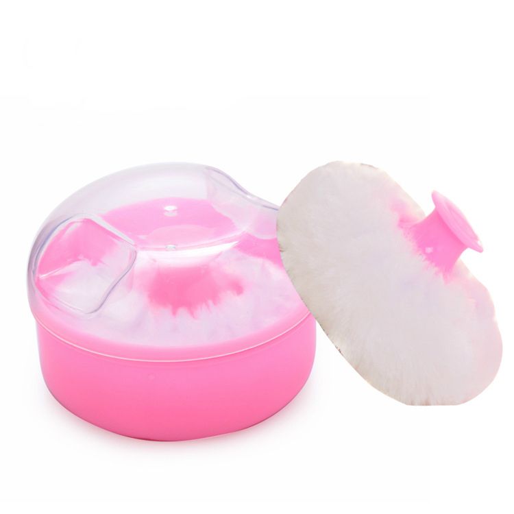 1PC New High Quality Baby Soft Face Body Cosmetic Powder Puff talcum powder Sponge Box Case Container L--35--1