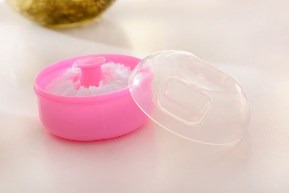 1PC New High Quality Baby Soft Face Body Cosmetic Powder Puff talcum powder Sponge Box Case Container L--35--1