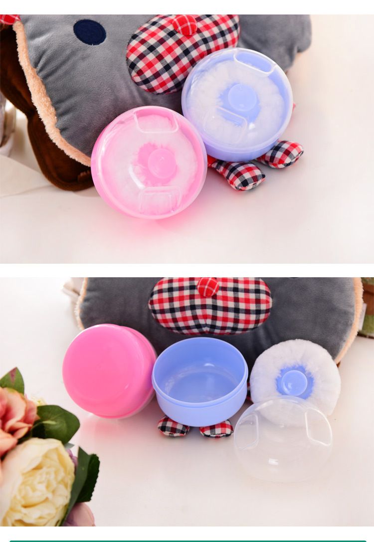 1PC New High Quality Baby Soft Face Body Cosmetic Powder Puff talcum powder Sponge Box Case Container L--35--1