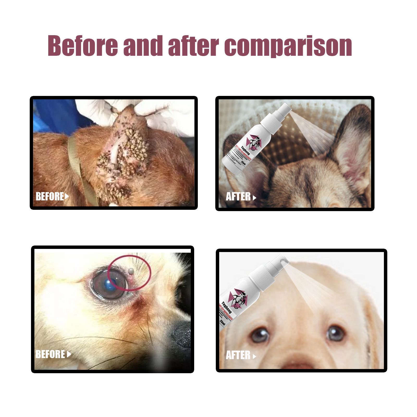 Pet insect repellent spray Drive away fleas lice ticks Sterilization Relieve skin itching Suitable for deworming cats and dogs C-434