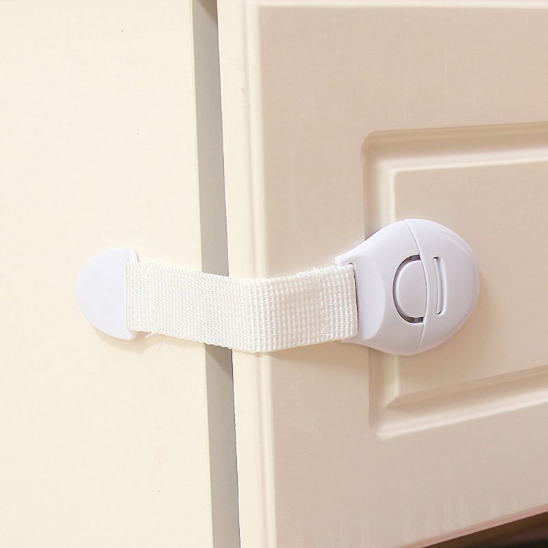 10pcs Durable & Secure White Plastic Cabinet Locks - Youngsters Safety Drawer and Door Latches with Easy Installation E-1141