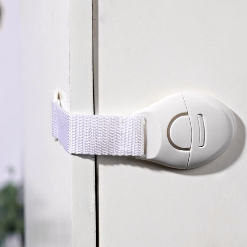 10pcs Durable & Secure White Plastic Cabinet Locks - Youngsters Safety Drawer and Door Latches with Easy Installation E-1141