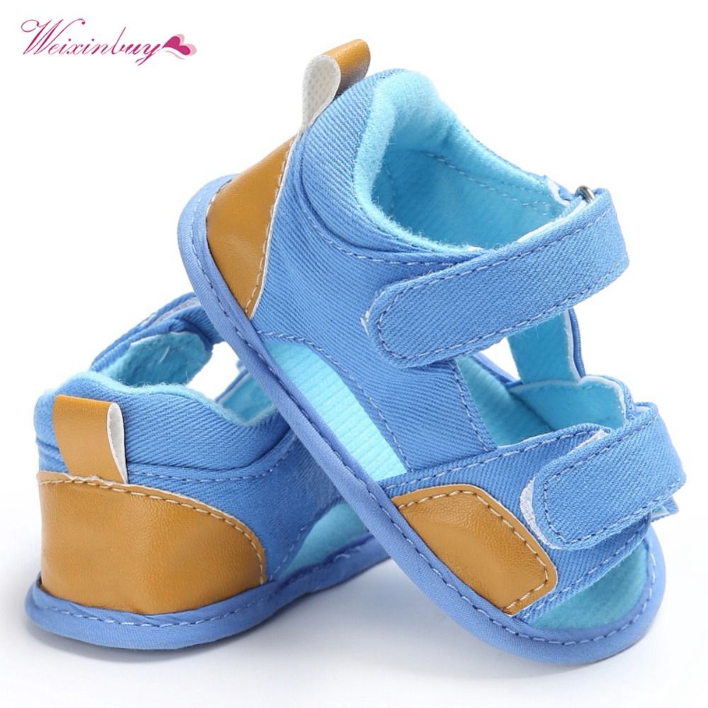 Fashion Baby Sandals Boys Cute Canvas Summer Shoes 0-2Y Newborn Baby Sandals Soft Shoes