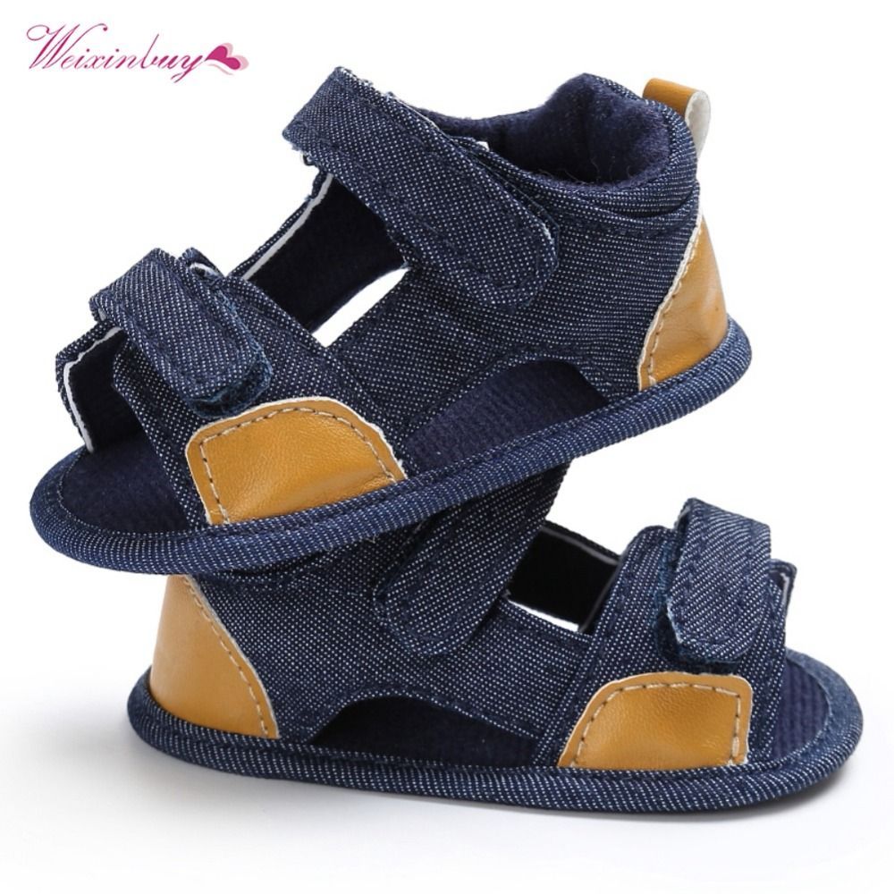 Fashion Baby Sandals Boys Cute Canvas Summer Shoes 0-2Y Newborn Baby Sandals Soft Shoes