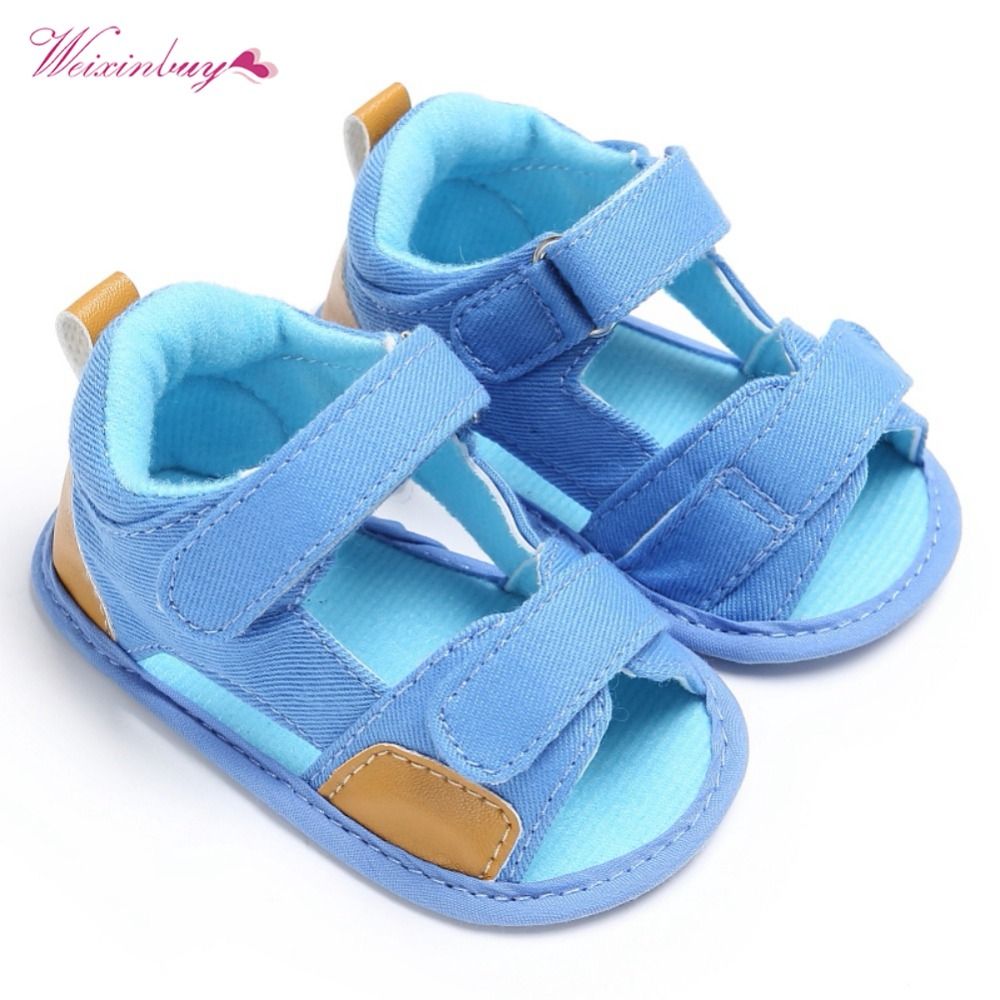 Fashion Baby Sandals Boys Cute Canvas Summer Shoes 0-2Y Newborn Baby Sandals Soft Shoes