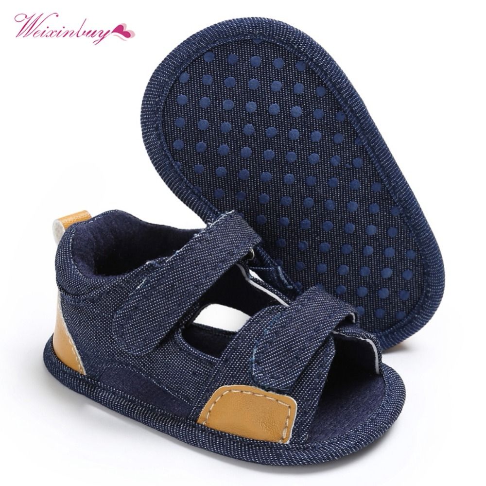 Fashion Baby Sandals Boys Cute Canvas Summer Shoes 0-2Y Newborn Baby Sandals Soft Shoes