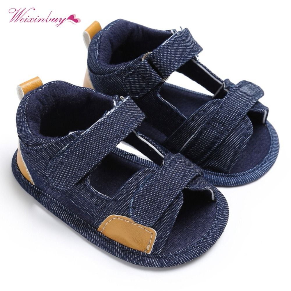 Fashion Baby Sandals Boys Cute Canvas Summer Shoes 0-2Y Newborn Baby Sandals Soft Shoes