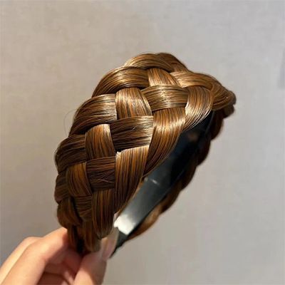 Women Wide Wig Beadbands Fashion Fishbone Braids Hairbands Girl Pretty Handmade Head Hoop Female Headwear Hair Accessories C-287