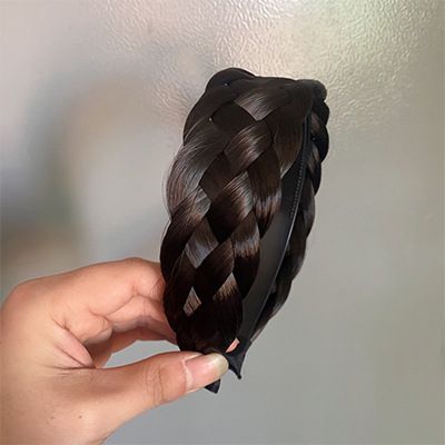 Women Wide Wig Beadbands Fashion Fishbone Braids Hairbands Girl Pretty Handmade Head Hoop Female Headwear Hair Accessories C-287