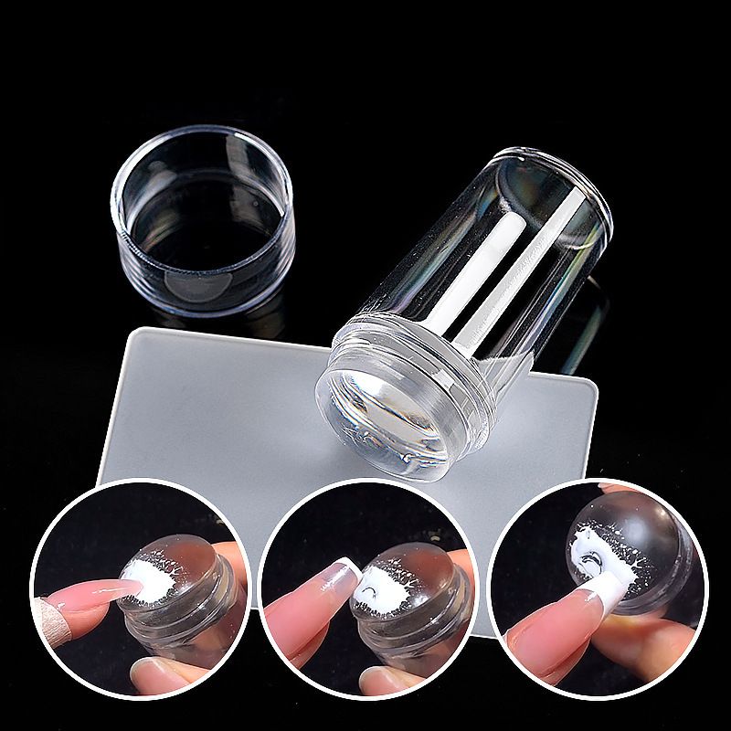Transparent Silicone Nail Art Stamping Kit | French Design, Unscented | for Nail Art Board, Nail Polish Stamp, Nail Art Stencil, Nail Art Scaler E-986
