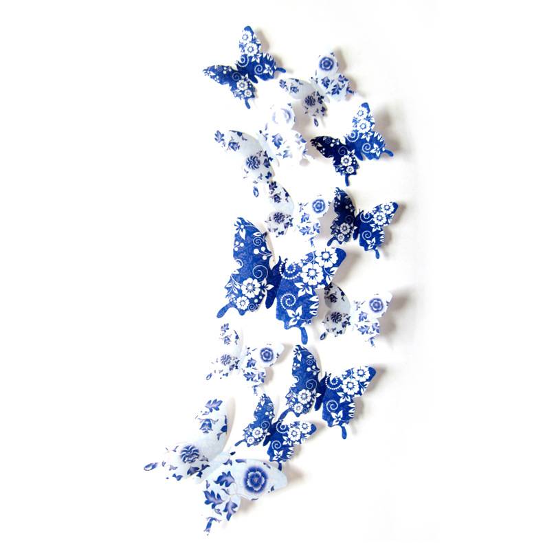 12pcs 3D Wall Stickers Creative Butterfly Removable 3D Stereo Butterfly Wall Sticker Print Butterfly C-23-1