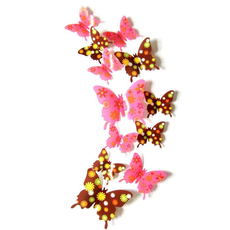 12pcs 3D Wall Stickers Creative Butterfly Removable 3D Stereo Butterfly Wall Sticker Print Butterfly C-23-1
