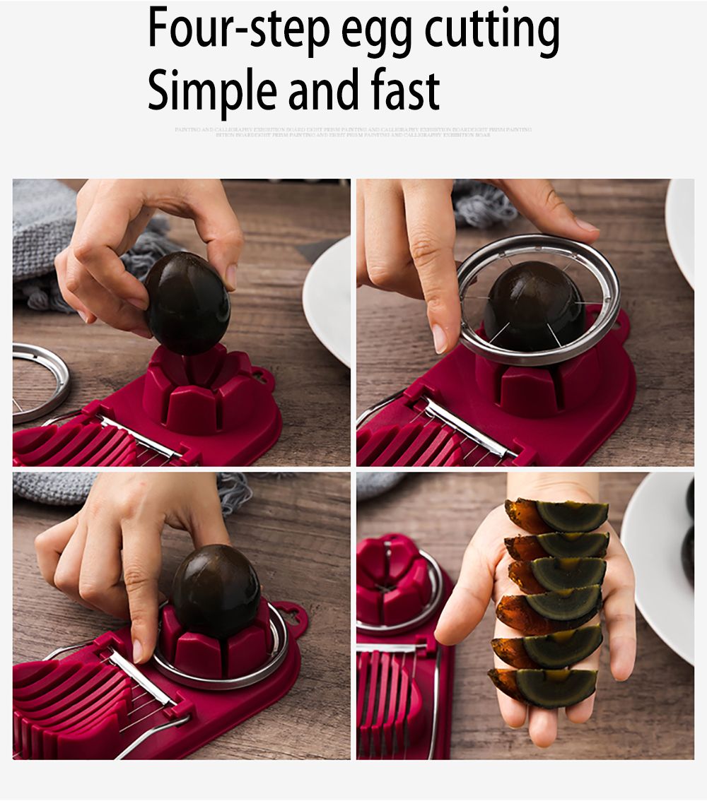 Multifunctional Egg Cutter Stainless Steel Egg Slicer Sectioner Cutter Mold Flower-Shape Luncheon Meat Cutter Kitchen Gadgets  E-1029
