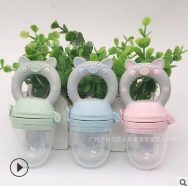 Silicone Baby Pacifier Feeder Cartoon Animal Infant Nipple Holder Newborn Fruit pacifier  Silicona  nipple bit