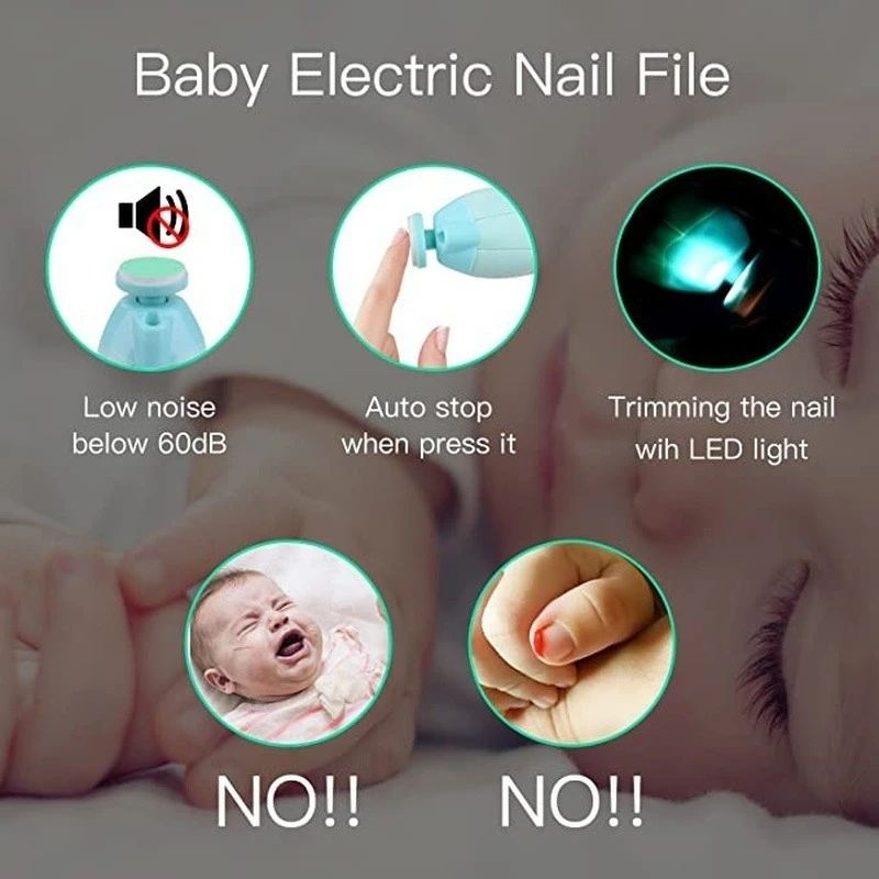 Kids Baby Nail Trimmer Electric Baby Manicure Pedicure Nail Clippers Cutter Scissors Care Set New Born