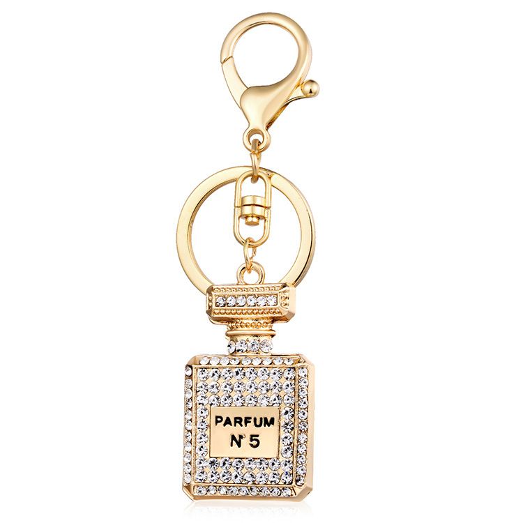 Jewelry Rhinestone Crystal 3 Colors perfume Bottle Shape Pendant Keychain Gifts Car Handbag Key Holder Party Gifts &A-1280