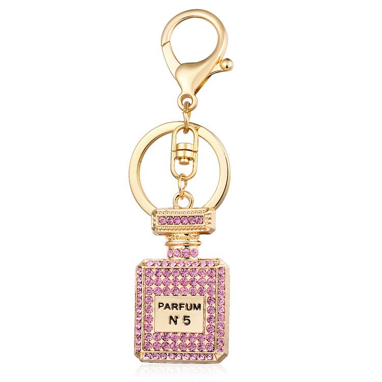 Jewelry Rhinestone Crystal 3 Colors perfume Bottle Shape Pendant Keychain Gifts Car Handbag Key Holder Party Gifts &A-1280