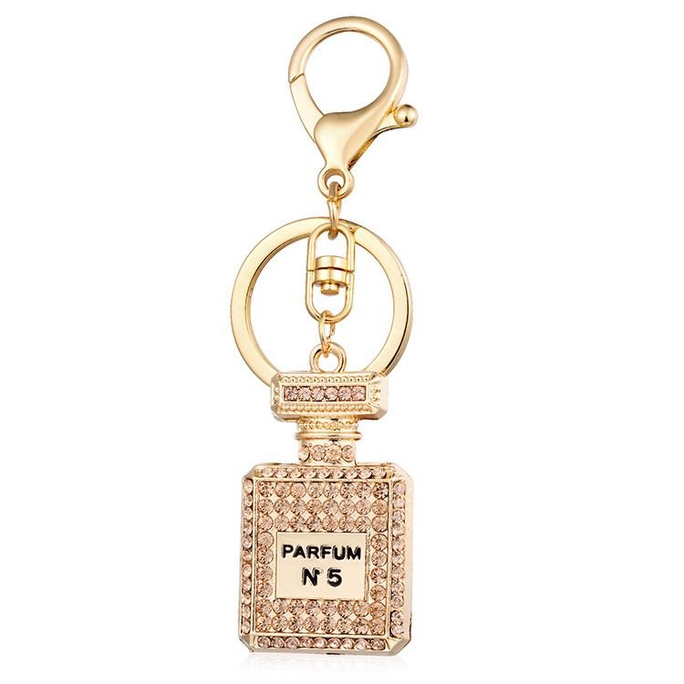 Jewelry Rhinestone Crystal 3 Colors perfume Bottle Shape Pendant Keychain Gifts Car Handbag Key Holder Party Gifts &A-1280