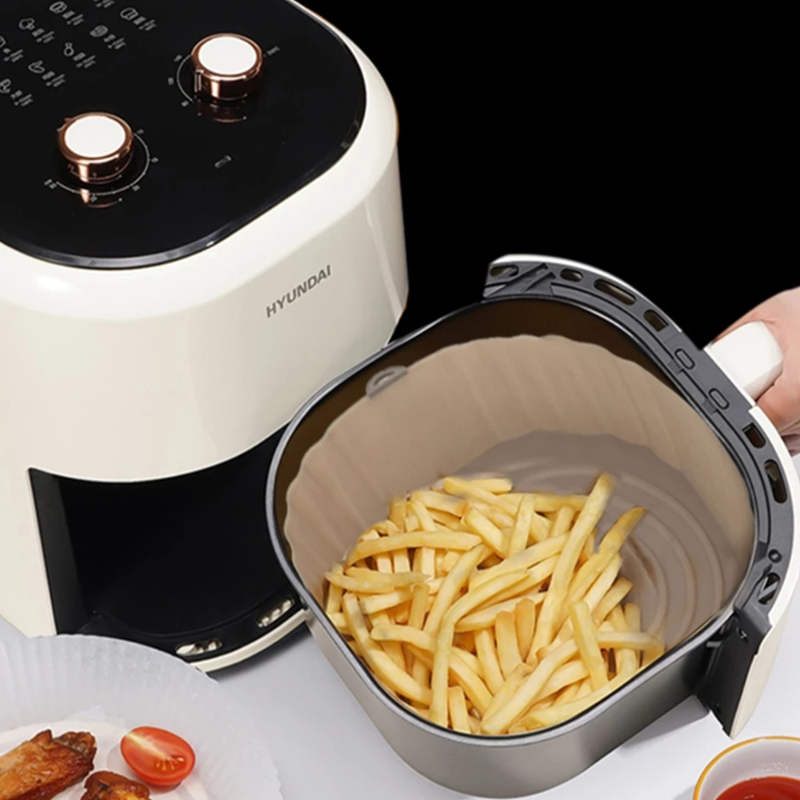 1PC-Air Fryer Pan Silicone Basket Airfryer Oven Baking Silicone Tray Reusable Airfryer Pot Pan Liner Mold Pizza Fried Chickenc  C-254