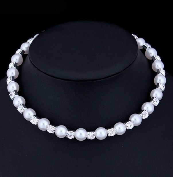 Mecresh Simulated Pearl Bridal Jewelry Sets Crystal Choker Necklace Earrings Bracelet Wedding Jewelry sets for women New  SHT29