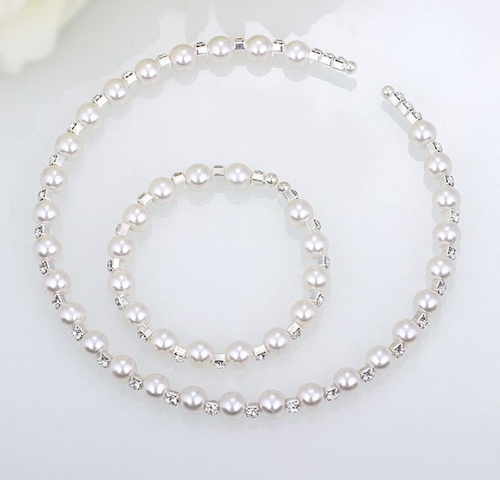 Mecresh Simulated Pearl Bridal Jewelry Sets Crystal Choker Necklace Earrings Bracelet Wedding Jewelry sets for women New  SHT29