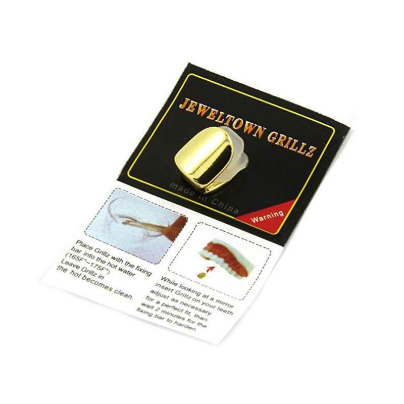 1 pcs unique golden hip hop shiny gold tooth color hip hop single tooth cover bottom barbecue jewelry gift bling custom teeth SP-37