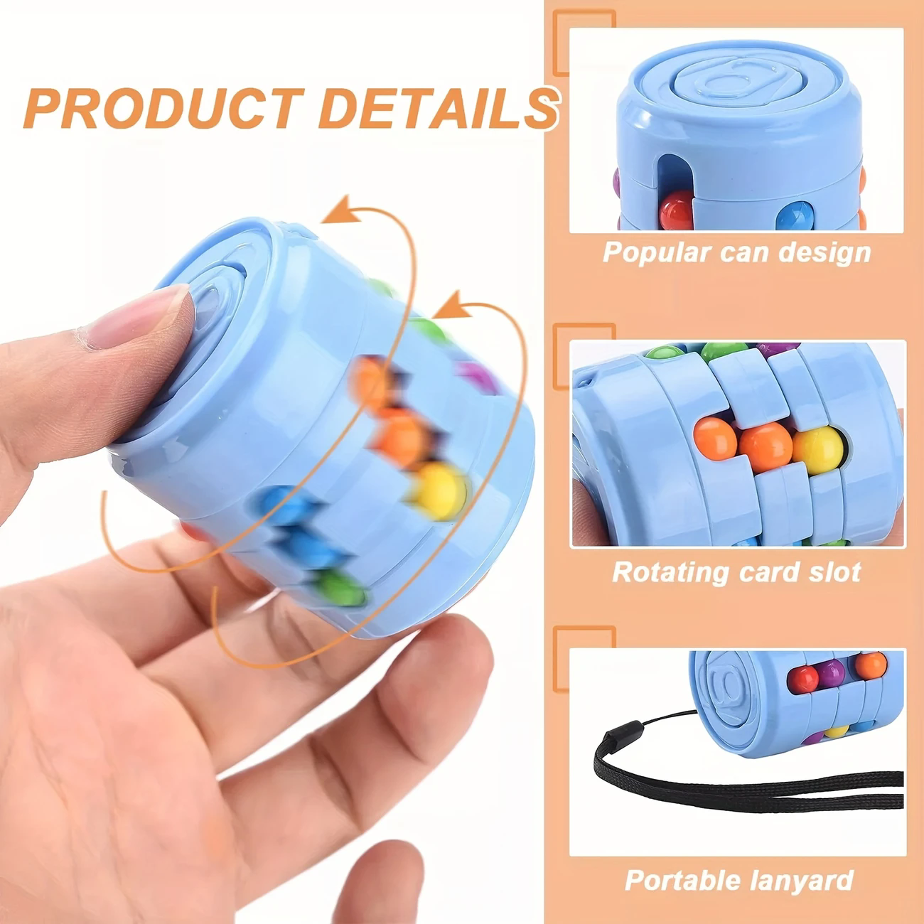 Multiple Functions Fidget Spinner Magic Colorful Beans Finger Spinning Relieves Stress Decompression Tool For Children And Adult  C-356