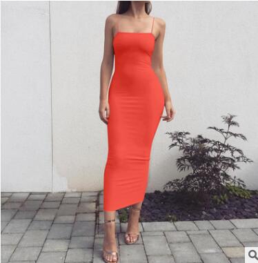 2020 Summer New European and American Women's Long Sling Dress Sexy Slim Long Dress FZ-326