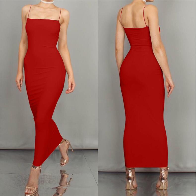 2020 Summer New European and American Women's Long Sling Dress Sexy Slim Long Dress FZ-326