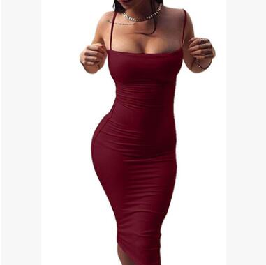 2020 Summer New European and American Women's Long Sling Dress Sexy Slim Long Dress FZ-326