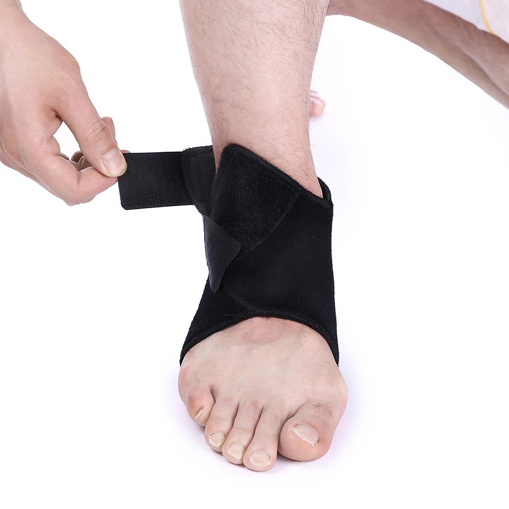 1pcs Arbot Black Adjustable Ankle Support Sports Safety Ankle Brace Support Stabilizer Foot Wrap For Ball Games Running FitnessO-4-5
