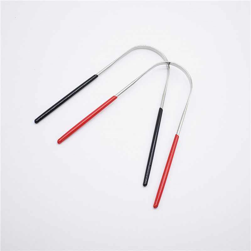 4Pcs Stainless Steel Tongue Scrapers Cleaners Reduce Bad Breath Oral Tongue Brushes Reusable Tongue Cleaning Tools & B2-699