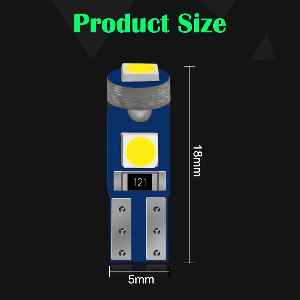10Pcs T5 Led Bulb W3W W1.2W Led Canbus Car Interior Lights Dashboard Warming Indicator Wedge Auto Instrument Lamp 12V C-551