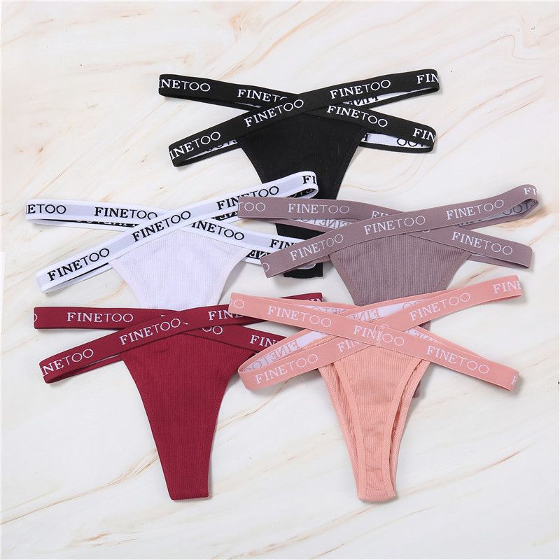 Women Sexy Low Waist Thongs Panties Female Cotton G-String Underwear Ladies Letter Belt Lingerie M-XL Girls Intimates Bikini New FZ-423