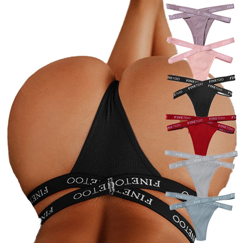 Women Sexy Low Waist Thongs Panties Female Cotton G-String Underwear Ladies Letter Belt Lingerie M-XL Girls Intimates Bikini New FZ-423