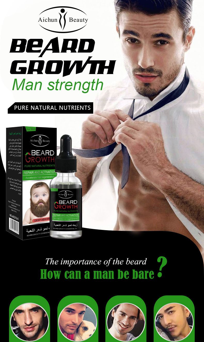 Natural Organic Men Beard Growth Oil Beard Wax balm Hair Loss Products Leave-In Conditioner for Groomed Beard Growth 30ml B2-60