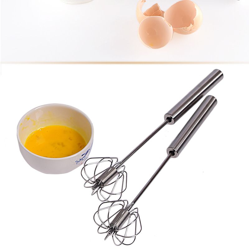10-inch stainless steel semi-automatic kitchen cooking egg beater dough mixer hand-held cake baking tool J-147-1