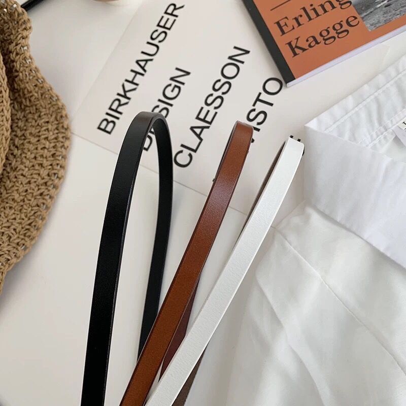 Fashion all-match Women Belts Thin Golden Buckle Strap For Dress Trousers Casual Black Ladies Female Designer Waistband & FZ-385